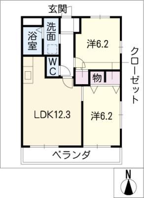 SOLATIO(2LDK/2階)の間取り写真