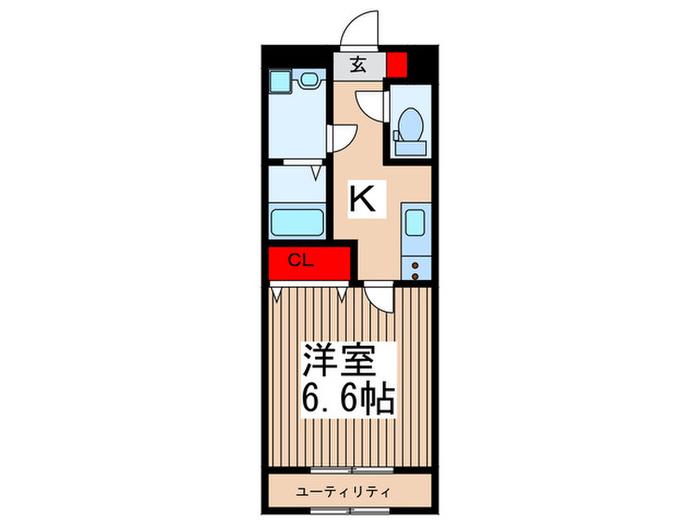 コンドミニオパシオ(1K/2階)の間取り写真