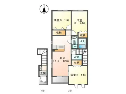 メゾン・プラージュ(3LDK/2階)の間取り写真