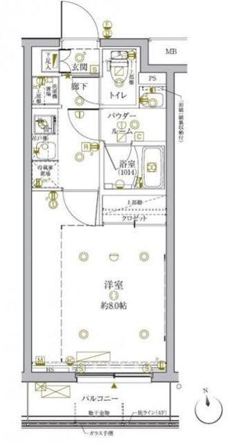 クレイシアIDZ新宿落合ディアコート(1K/3階)の間取り写真