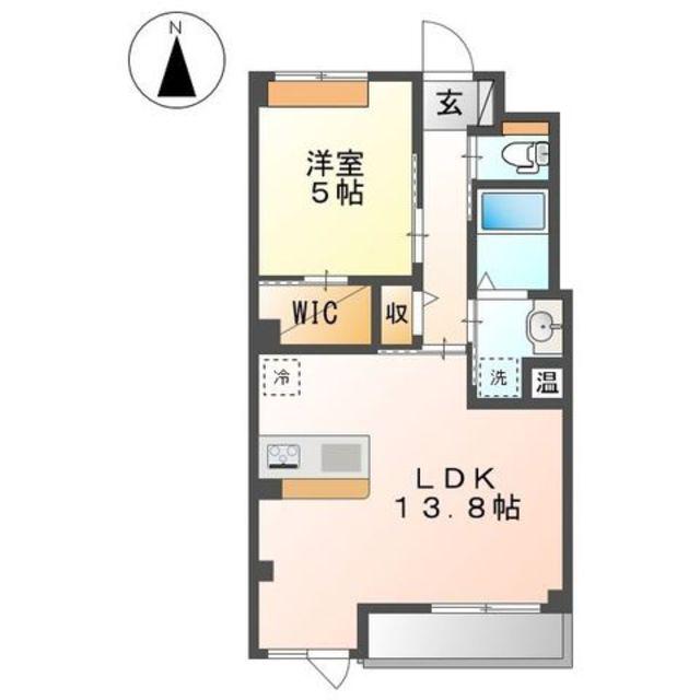 クレシア(1LDK/2階)の間取り写真
