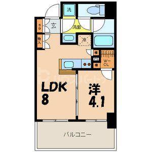 クレヴィア文京白山(1LDK/6階)の間取り写真