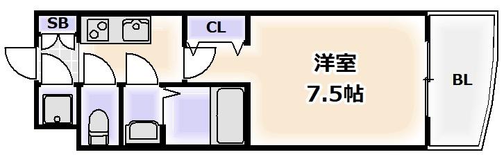 セレニテ日本橋プリエ(1K/12階)の間取り写真