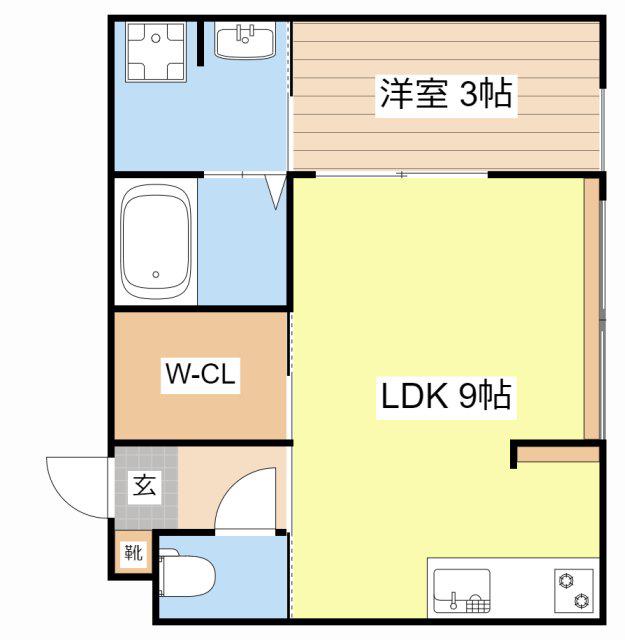 MLIF列見(1LDK/1階)の間取り写真