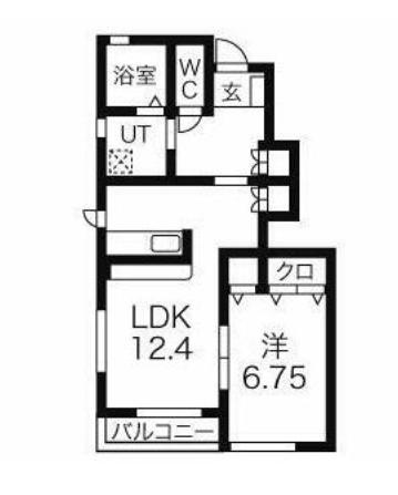 グランドソレイユ(1LDK/1階)の間取り写真