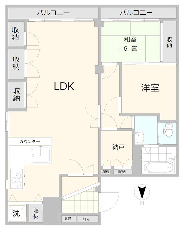 秀和第一南平台レジデンス(2SLDK/5階)の間取り写真