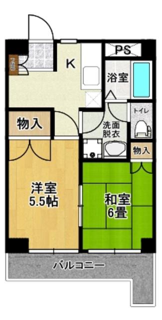 サンスクエア深田台 A棟(2K/7階)の間取り写真