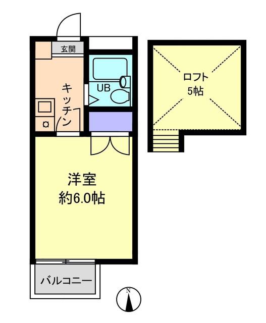 メゾン楠(1K/2階)の間取り写真