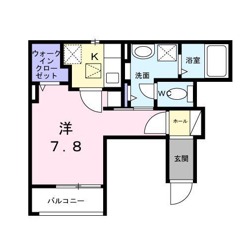 相光ビレッジ戸塚II(1K/1階)の間取り写真