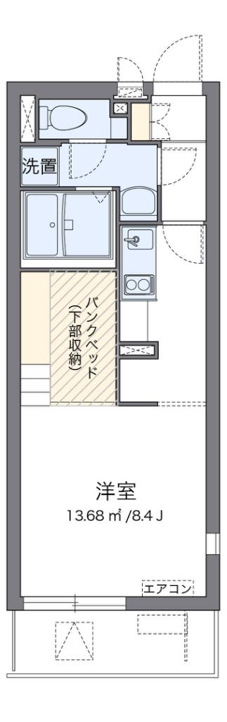 ミランダエレガンス(ワンルーム/1階)の間取り写真