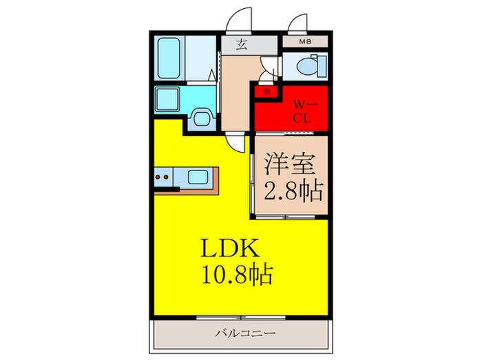 グランシェ リーエ(1LDK/1階)の間取り写真