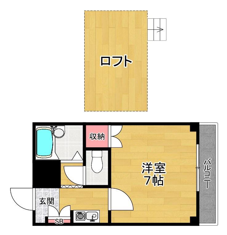エステート明和I(1K/1階)の間取り写真