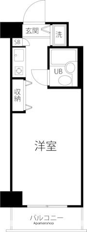 TS GARDEN新丸子(ワンルーム/8階)の間取り写真