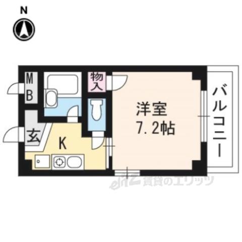 CASA 井(1K/3階)の間取り写真