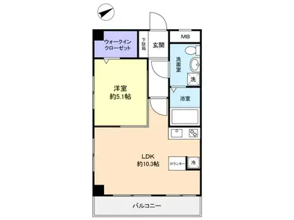 ダイワティアラ村上III(1LDK/6階)の間取り写真