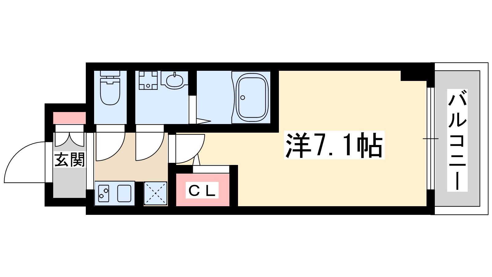 エムレジデンス新大阪ガーデン(1K/11階)の間取り写真