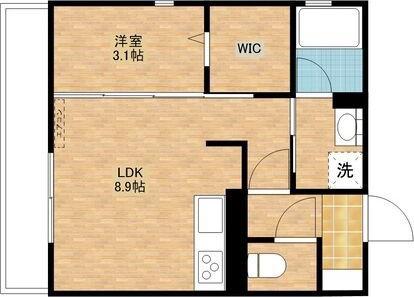 ベルアベニュー峰(1LDK/1階)の間取り写真