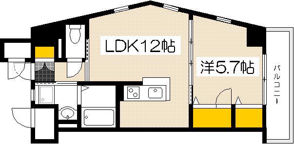 HIT BLD(1LDK/4階)の間取り写真