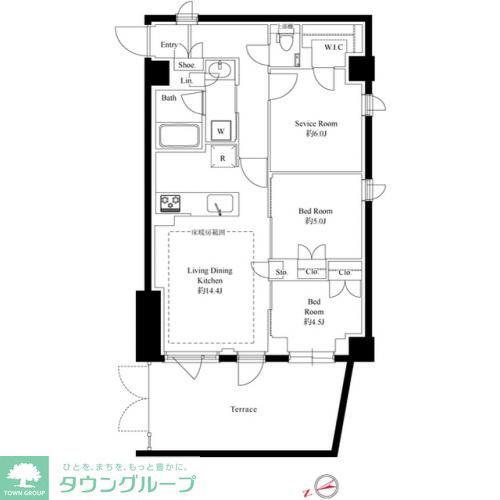 343レジデンス後楽園(3LDK/1階)の間取り写真