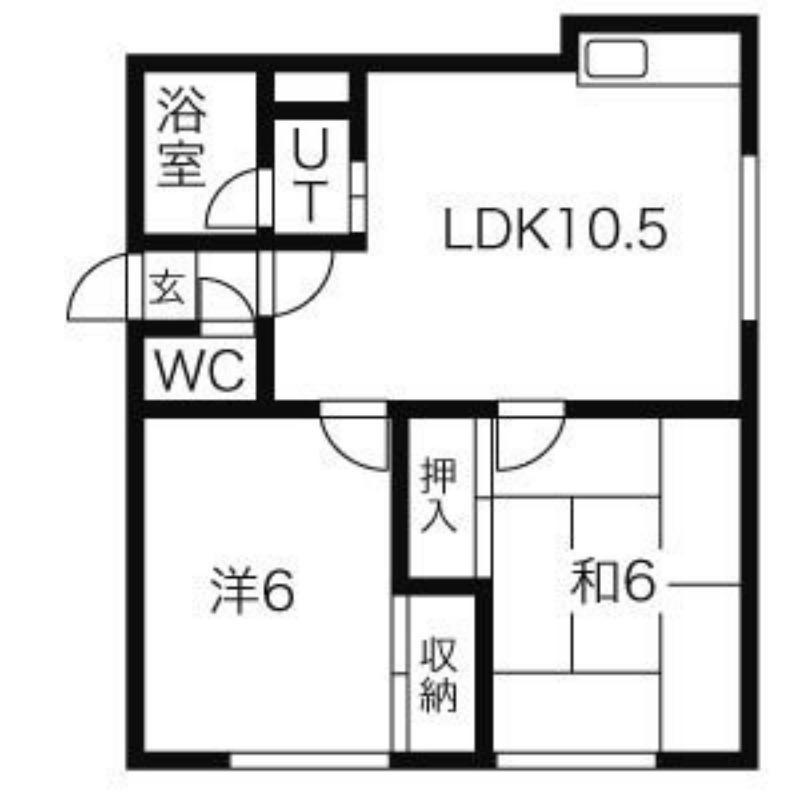 ユーハイム宮の沢(2LDK/3階)の間取り写真