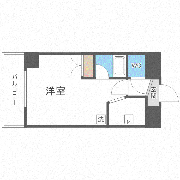 ヴァンクール北5条(1K/4階)の間取り写真