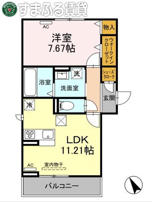 メゾンドマボ(1LDK/1階)の間取り写真