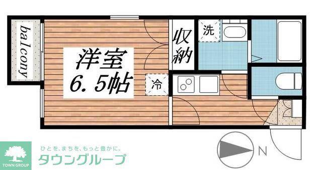 サードベルハイツ(1K/2階)の間取り写真