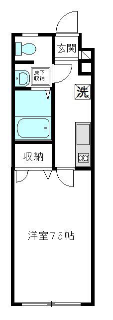 ハートランド(1K/1階)の間取り写真