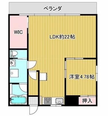 マノワール歌島(1LDK/2階)の間取り写真