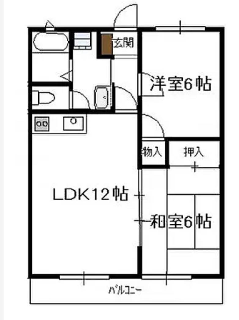 シャルマンK(2LDK/3階)の間取り写真