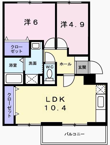 サンリッチ青山(2LDK/2階)の間取り写真