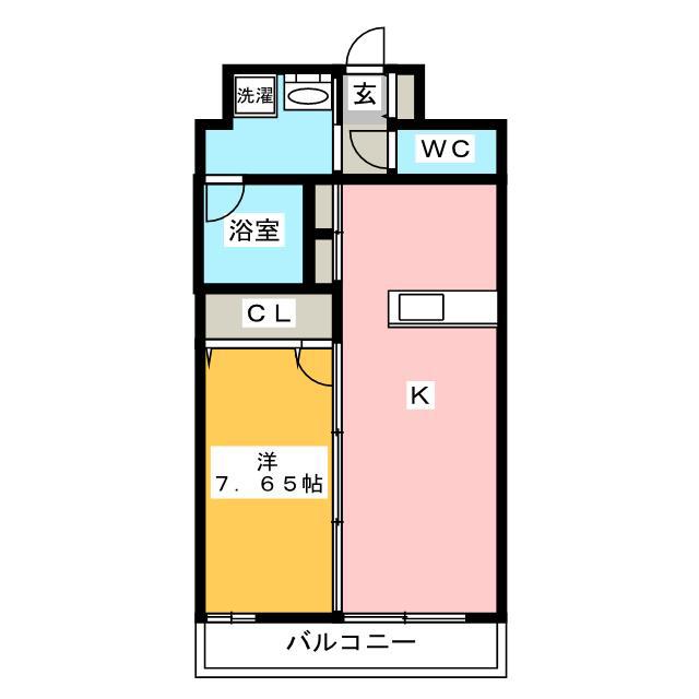 ラファセグランビア博多(1LDK/6階)の間取り写真