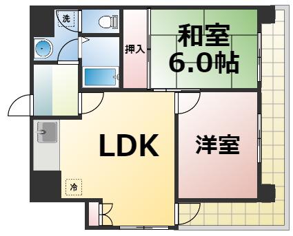 ラフィーネ北澤(2LDK/4階)の間取り写真