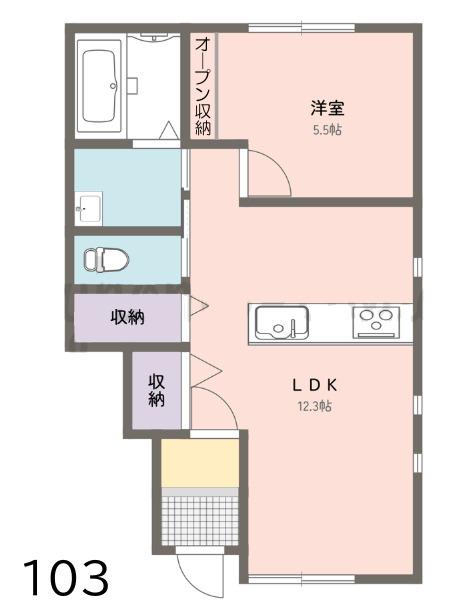 THE CORE(1LDK/1階)の間取り写真