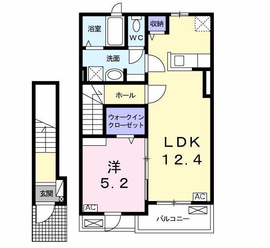 レジデンス江添 I(1LDK/2階)の間取り写真
