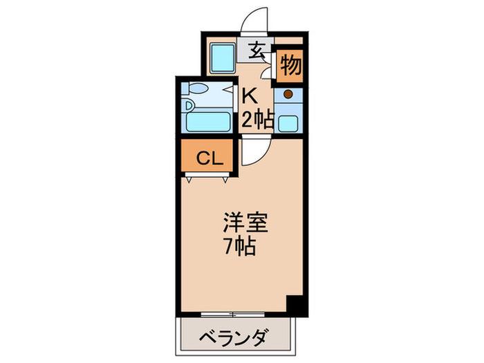 ハイツグリーンピア(1K/2階)の間取り写真