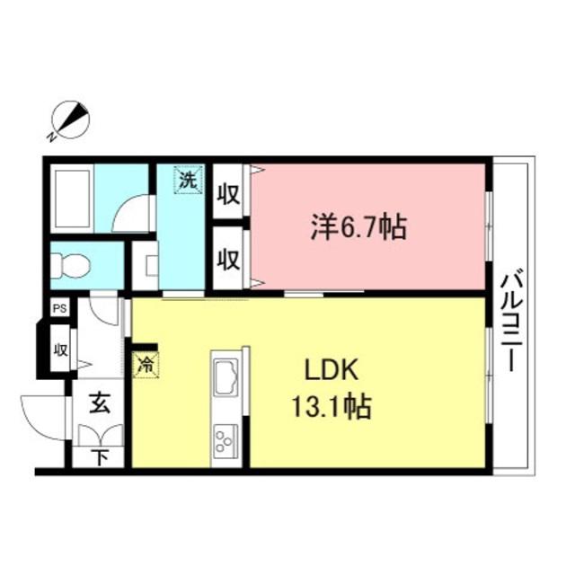 ホワイトオーク砧(1LDK/4階)の間取り写真
