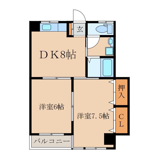 Fビル(2DK/3階)の間取り写真