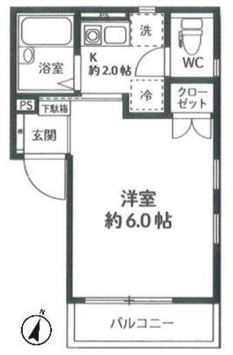 オーベルジュ(1K/3階)の間取り写真