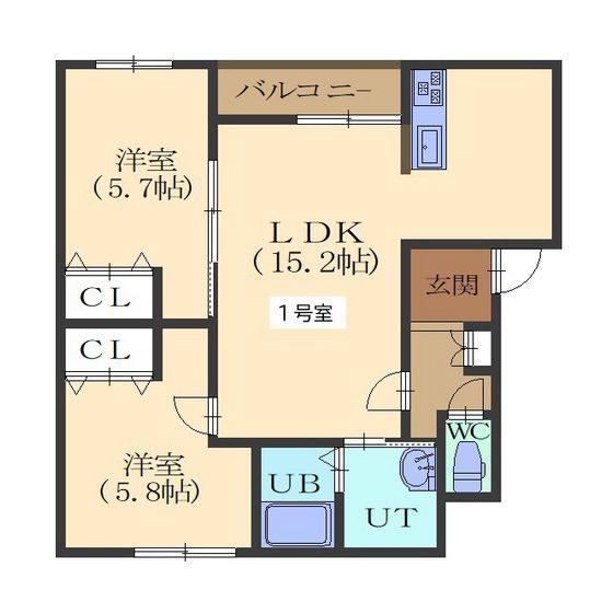 ステラ桔梗(2LDK/2階)の間取り写真