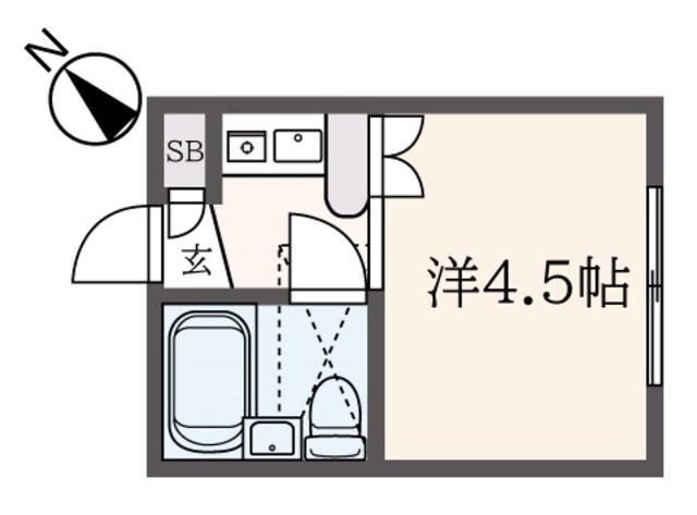 ベルピア瀬谷2(ワンルーム/1階)の間取り写真
