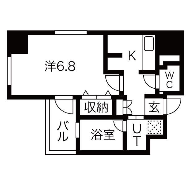 エルスタンザ千代田(1K/2階)の間取り写真
