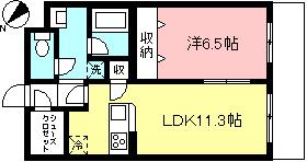 シャテロ09(1LDK/2階)の間取り写真