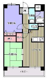 プルーリオン本町(2LDK/4階)の間取り写真