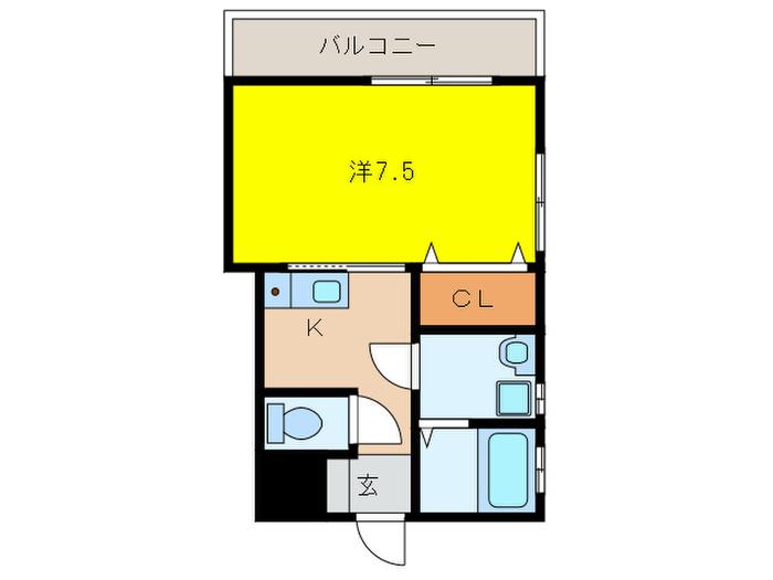 ハイツJ&G(1K/3階)の間取り写真