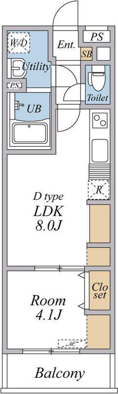 リブリ・アウル(1LDK/2階)の間取り写真