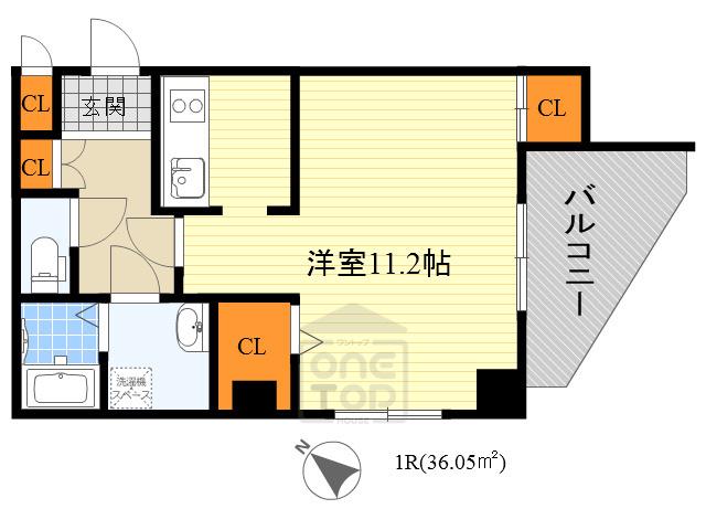 アンフィニー7緑地公園(ワンルーム/3階)の間取り写真