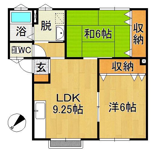 クラフィッシュ(2LDK/1階)の間取り写真