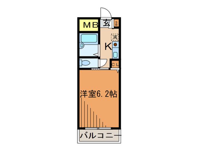 TANDN(1K/2階)の間取り写真