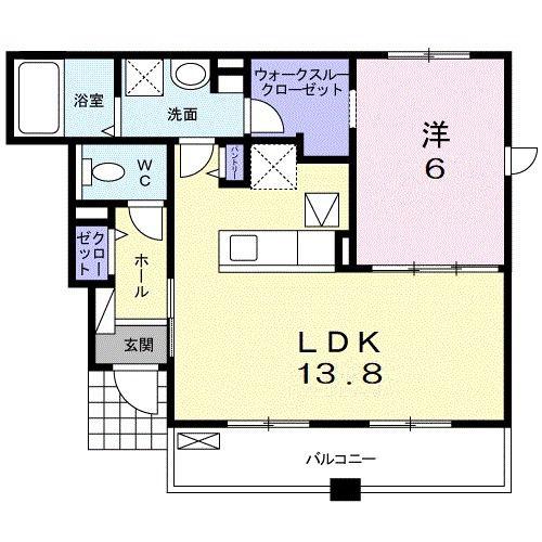 レイクメゾン(1LDK/1階)の間取り写真